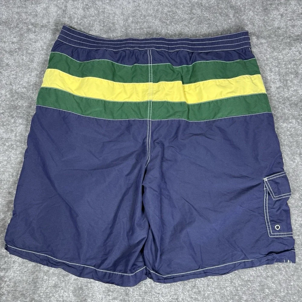 Polo‎ Ralph Lauren Swim Trunks Men's XXL Blue Colorblock Crest Big Pony Pockets